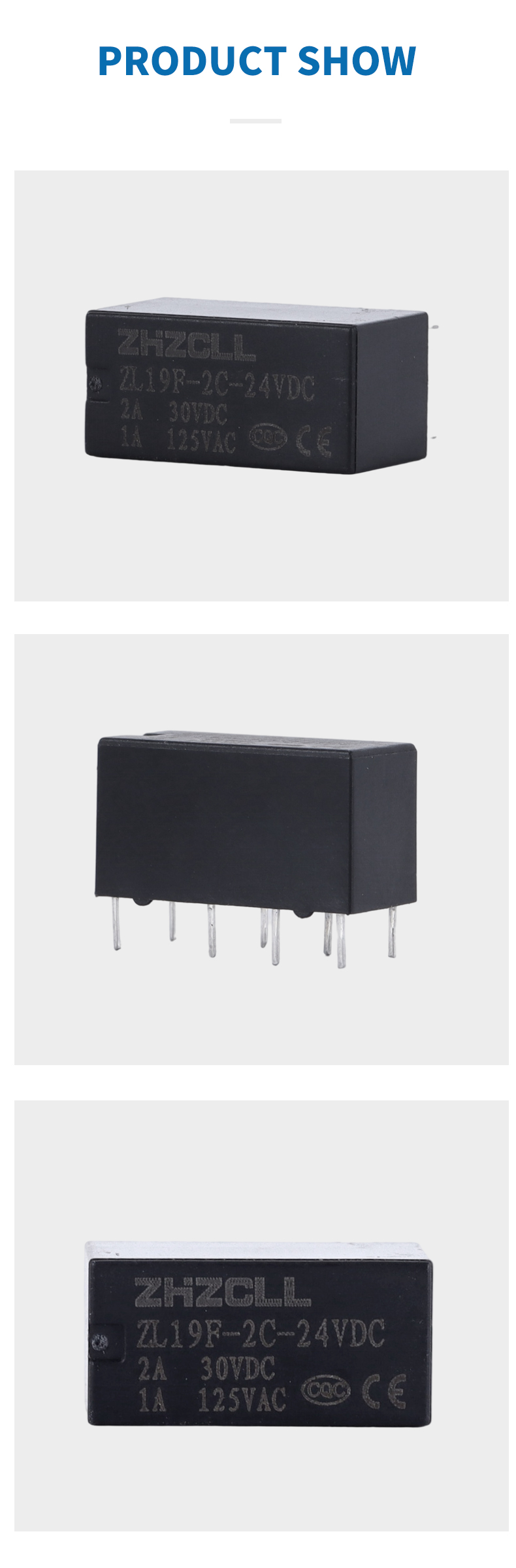 ZL19F-2C-24VDC Miniature relay ZL19F-2C-24VDC Miniature relay